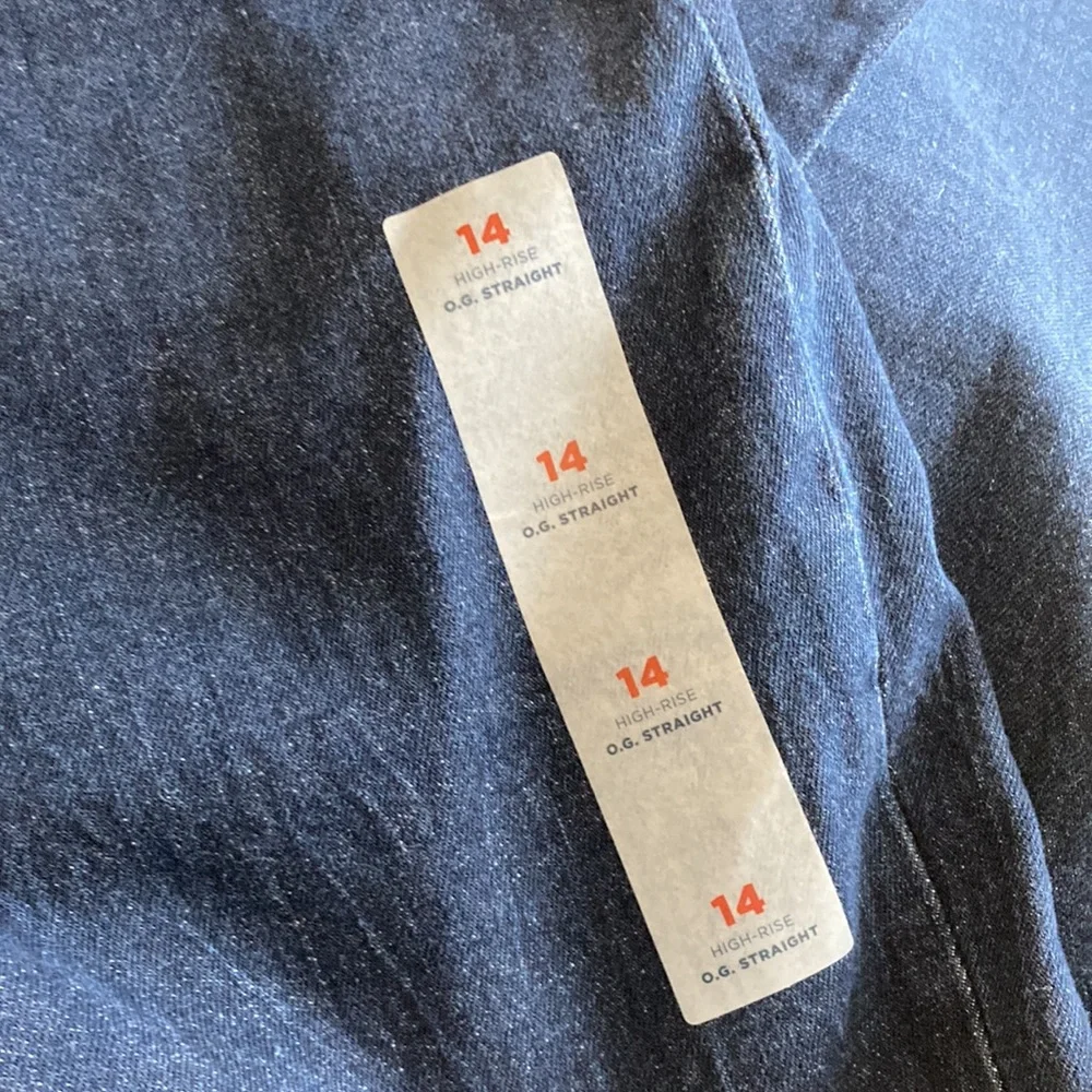 NWT Girls size 14 OG Straight High Rise Crinkly Fern Indigo Blue Jeans Tomboy